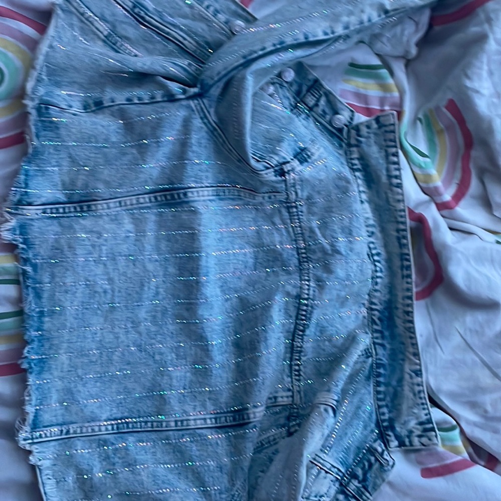Denim rhinestone jacket